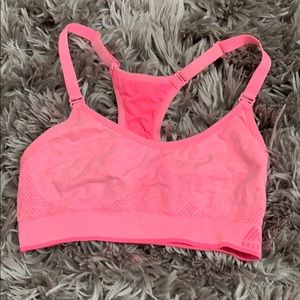 Pink sports bra
